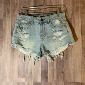 Boho Distressed American Eagle Shorts